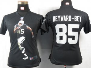 Women Nike Oakland Raiders #85 Heyward-bey Black Portrait Fashion Game Jersey