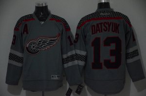 NHL detroit red wings #13 datsyuk Charcoal Cross Check Fashion jerseys