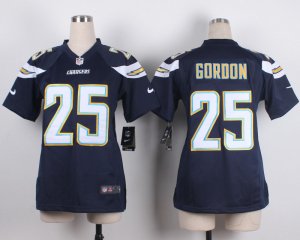 Women Nike San Diego Chargers #25 Gordon Dark blue jerseys