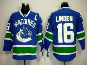 nhl vancouver canucks #16 linden blue[c patch]