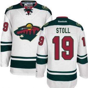 Mens Reebok Minnesota Wild #19 Jarret Stoll Premier White Away NHL Jersey