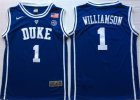 Duke Blue Devils #1 Zion Williamson Blue College Basketball Jersey