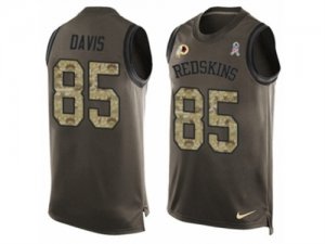 Mens Nike Washington Redskins #85 Vernon Davis Limited Green Salute to Service Tank Top NFL Jersey