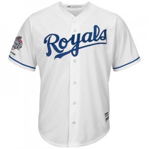 Youth Kansas City Royals Blank White Cool Base 2015 World Series Champions MLB Jersey