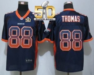 Nike Denver Broncos #88 Demaryius Thomas Navy Blue Alternate Super Bowl 50 Men Stitched NFL Elite Drift Fashion Jersey