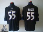 2013 Super Bowl XLVII NEW Baltimore Ravens 55 Terrell Suggs Black Jerseys (Limited)