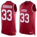 Mens Nike San Francisco 49ers #33 Rashard Robinson Limited Red Player Name & Number Tank Top NFL Jersey