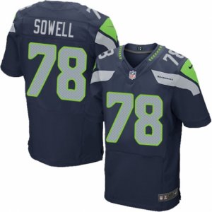 Men\'s Nike Seattle Seahawks #78 Bradley Sowell Elite Steel Blue Team Color NFL Jersey