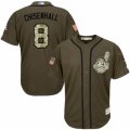 Men's Majestic Cleveland Indians #8 Lonnie Chisenhall Replica Green Salute to Service MLB Jersey