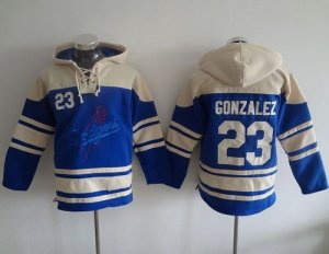 Los Angeles Dodgers #23 Adrian Gonzalez Blue Sawyer Hooded Sweatshirt MLB Hoodie