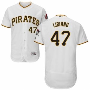 Men\'s Majestic Pittsburgh Pirates #47 Francisco Liriano White Flexbase Authentic Collection MLB Jersey
