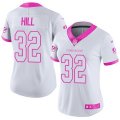 Womens Nike Cincinnati Bengals #32 Jeremy Hill White Pink Stitched NFL Limited Rush Fashion Jersey