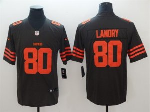 Nike Browns #80 Jarvis Landry Brown Color Rush Limited Jersey