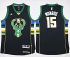 NBA Men Milwaukee Bucks #15 Greg Monroe Black Stitched Jersey