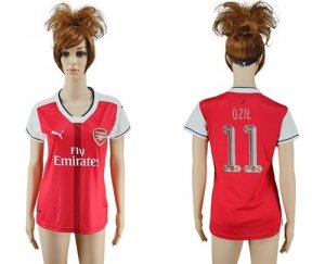 Womens Arsenal #11 Ozil Home Soccer Club Jersey