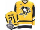 Mens CCM Pittsburgh Penguins #71 Evgeni Malkin Authentic Gold Throwback 2017 Stanley Cup Final NHL Jersey