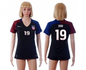 Womens USA #19 Zusi Away Soccer Country Jersey