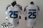 Nike Seattle Seahawks #25 Richard Sherman White Super Bowl XLVIII Women Stitched NFL Elite Jersey