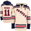 Rangers #11 Mark Messier Cream All Stitched Hooded Sweatshirt