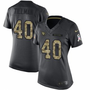 Women\'s Nike Arizona Cardinals #40 Pat Tillman Limited Black 2016 Salute to Service NFL Jersey