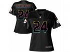 Women Nike Pittsburgh Steelers #24 Coty Sensabaugh Game Black Fashion NFL Jersey