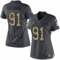 Women's Nike Oakland Raiders #91 Shilique Calhoun Limited Black 2016 Salute to Service NFL Jersey