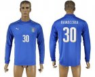 Italy #30 Ranocchia Blue Home Long Sleeves Soccer Country Jersey