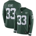 Nike Jets #33 Jamal Adams Green Therma Long Sleeve Jersey