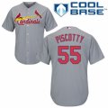 Mens Majestic St. Louis Cardinals #55 Stephen Piscotty Replica Grey Road Cool Base MLB Jersey