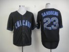 mlb jerseys chicago cubs #23 sandberg black[fashion]