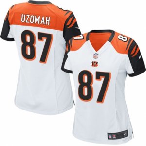 Women\'s Nike Cincinnati Bengals #87 C.J. Uzomah Limited White NFL Jersey