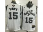 Men San Antonio Spurs #15 Matt Bonner White Latin Nights Stitched NBA Jersey