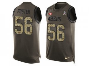 Mens Nike San Francisco 49ers #56 Reuben Foster Limited Green Salute to Service Tank Top NFL Jersey