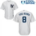 Men's Majestic New York Yankees #8 Yogi Berra Replica White Home MLB Jersey