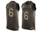 Mens Nike New England Patriots #6 Ryan Allen Limited Green Salute to Service Tank Top NFL Jersey