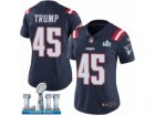 Women Nike New England Patriots #45 Donald Trump Limited Navy Blue Rush Vapor Untouchable Super Bowl LII NFL Jersey