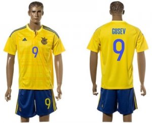 Ukraine #9 Gusev Home Soccer Country Jersey