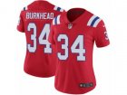 Women Nike New England Patriots #34 Rex Burkhead Vapor Untouchable Limited Red Alternate NFL Jersey