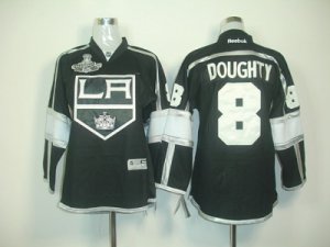 youth nhl los angeles kings #8 doughty black-white[2012 stanley cup champions]