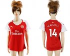 2017-18 Arsenal 14 WALCOTT Home Women Soccer Jersey