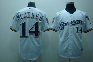 mlb milwaukee brewers #14 mcgehee white