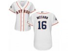 Women Majestic Houston Astros #16 Brian McCann Replica White Home 2017 World Series Bound Cool Base MLB Jersey