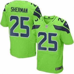 Nike Seattle Seahawks #25 Richard Sherman Green Mens Stitched NFL Elite Rush Jersey