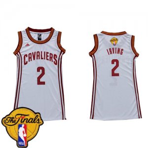 Women\'s Adidas Cleveland Cavaliers #2 Kyrie Irving Swingman White Dress 2016 The Finals Patch NBA Jersey