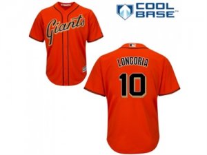 Youth San Francisco Giants #10 Evan Longoria Orange Alternate Cool Base Stitched Baseball Jersey