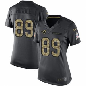 Women\'s Nike Los Angeles Rams #89 Tyler Higbee Limited Black 2016 Salute to Service NFL Jersey