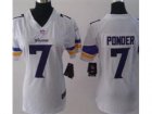 Nike Women Minnesota Vikings #7 Christian Ponder White Jerseys