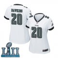 Nike Philadelphia Eagles #20 Brian Dawkins White Wo 2018 Super Bowl LII Game Jersey