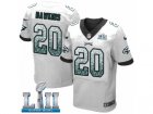 Men Nike Philadelphia Eagles #20 Brian Dawkins Elite White Road Drift Fashion Super Bowl LII NFL Jersey