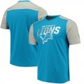 Detroit Lions NFL Pro Line by Fanatics Branded Iconic Color Blocked T-Shirt Blue Gray
